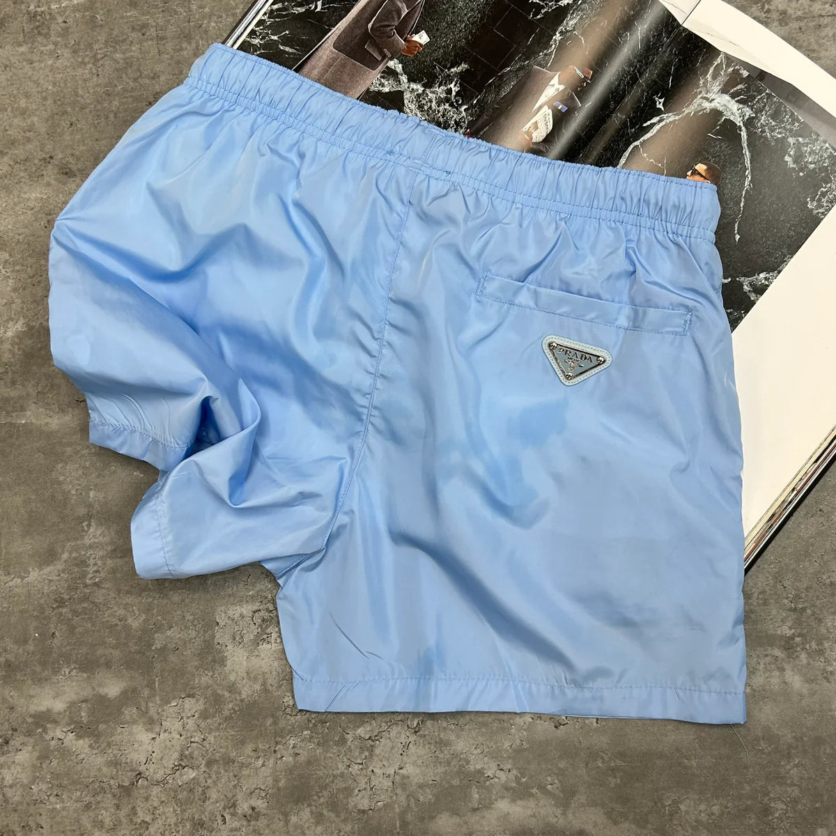 PRADA SWIM SHORTS - SKY BLUE