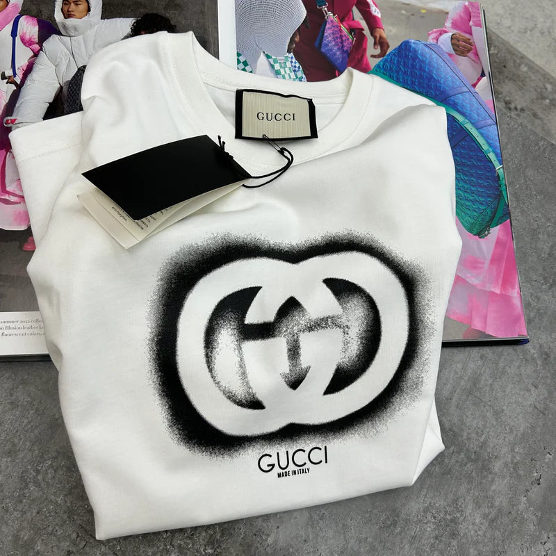 GUCCI BIG LOGO OVERSIZED T SHIRT - WHITE