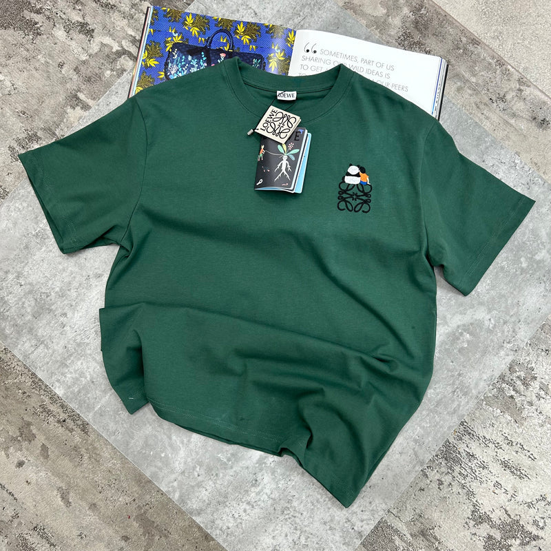 LOEWE PANDA LOGO T SHIRT - GREEN