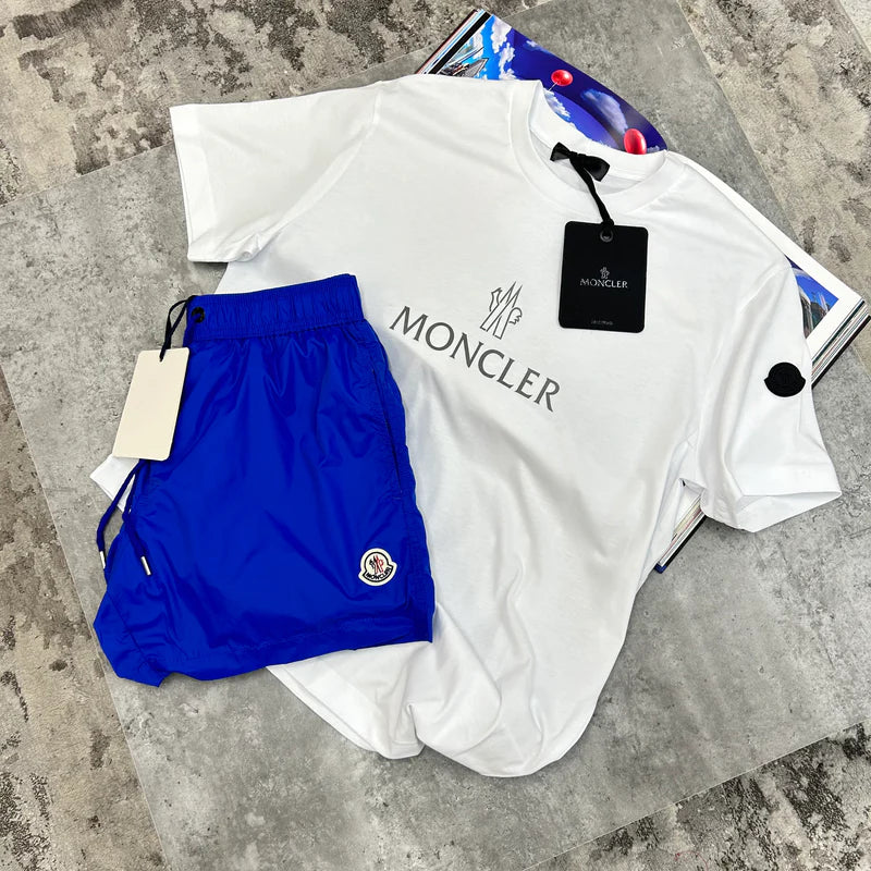 MONCLER REFLECTIVE LOGO T SHIRT - WHITE