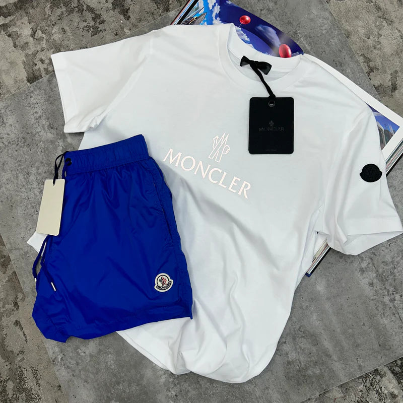 MONCLER REFLECTIVE LOGO T SHIRT - WHITE