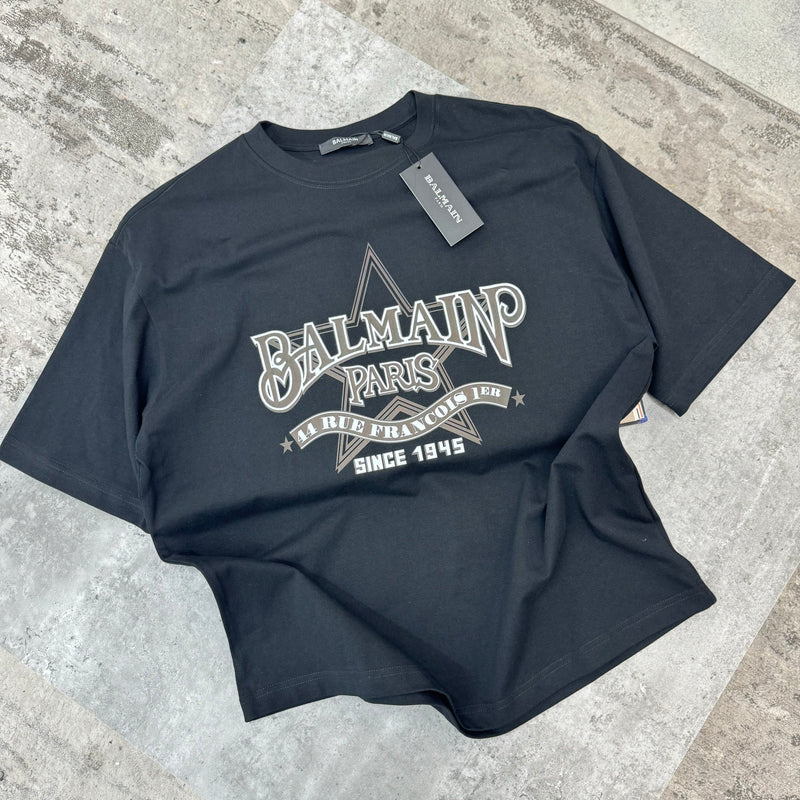 BALMAIN BIG LOGO T SHIRT - BLACK