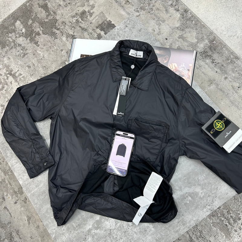 STONE ISLAND NYLON OVERSHIRT - BLACK