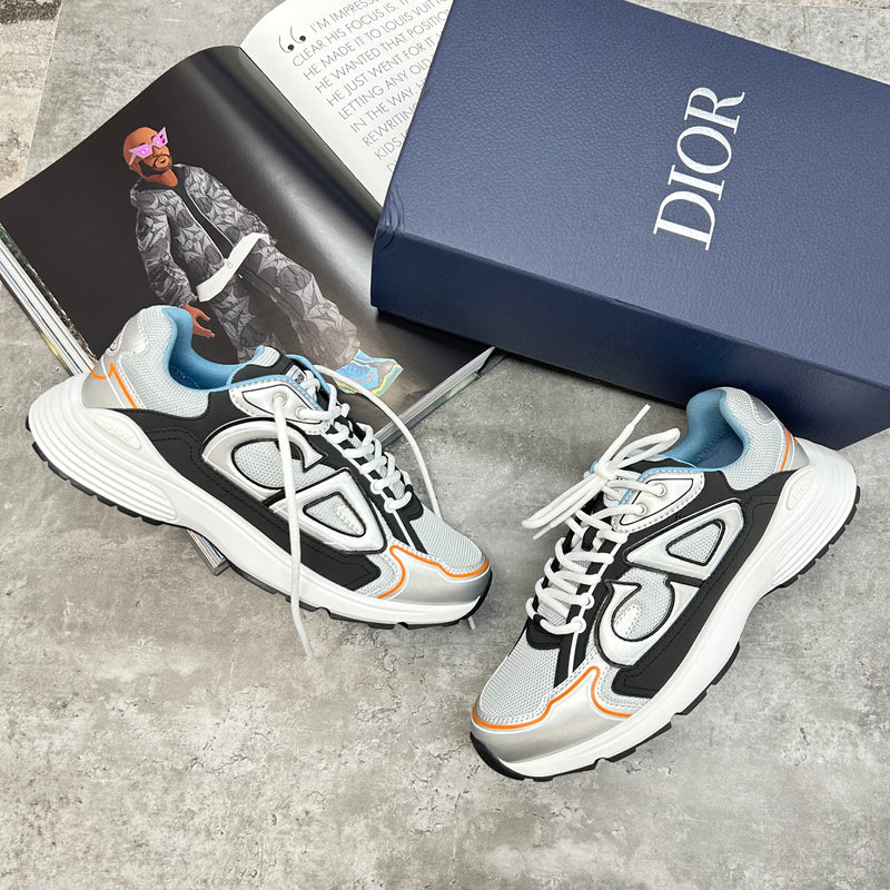 DIOR B30 TRAINER - SILVER / ORANGE