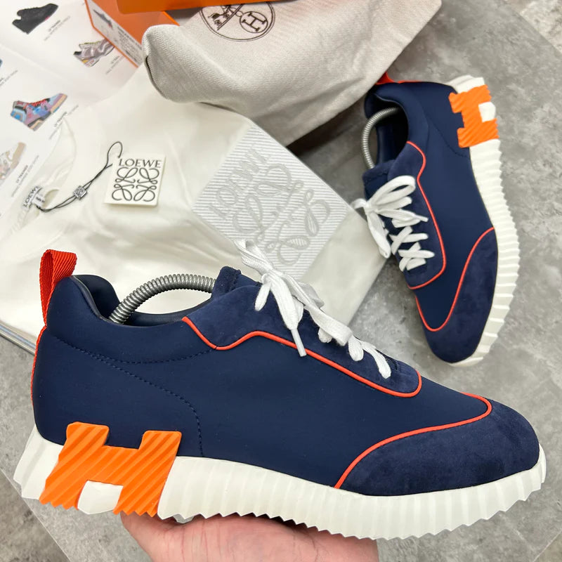 HERMES BOUNCING TRAINERS - NAVY / WHITE