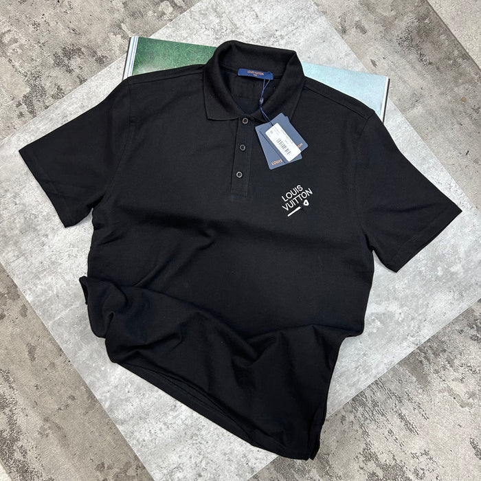 LOUIS VUITTON PIN POLO T SHIRT - BLACK