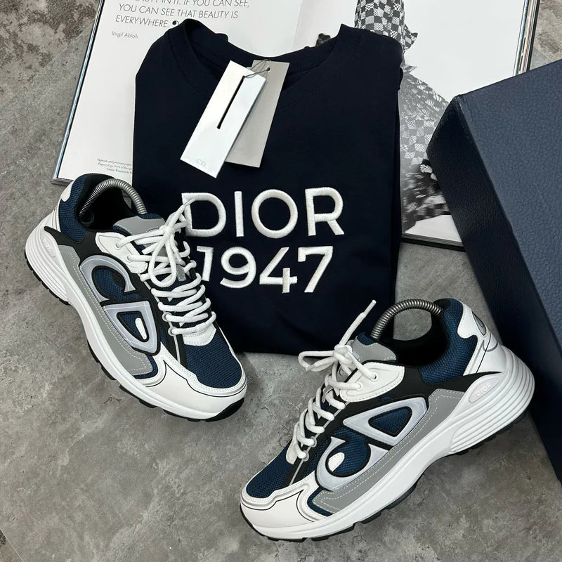 DIOR B30 TRAINER - WHITE / NAVY