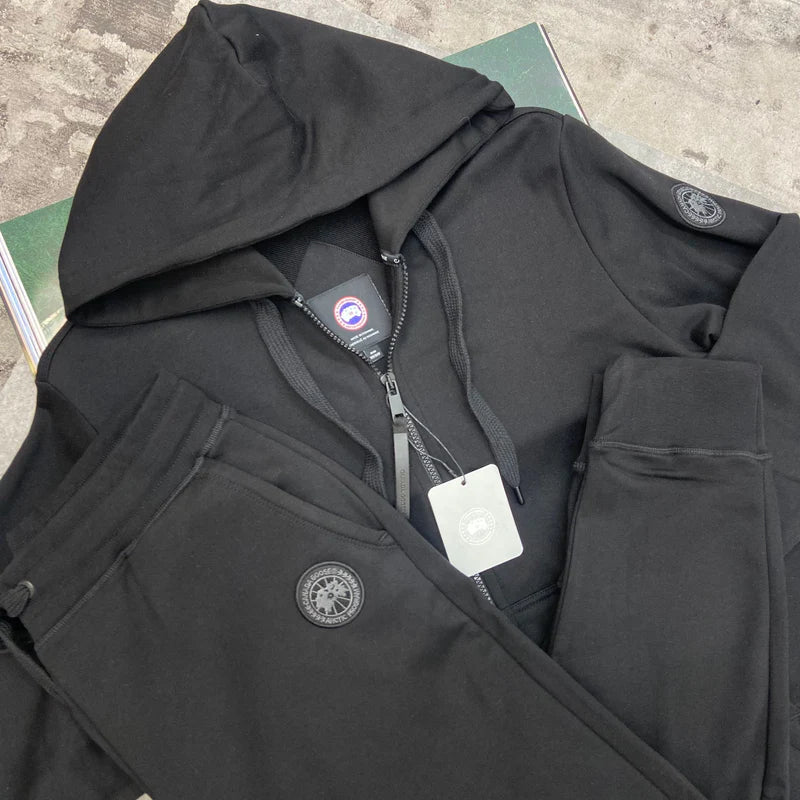 CANADA GOOSE BLACK BADGE FULL ZIP TRACKSUIT - BLACK