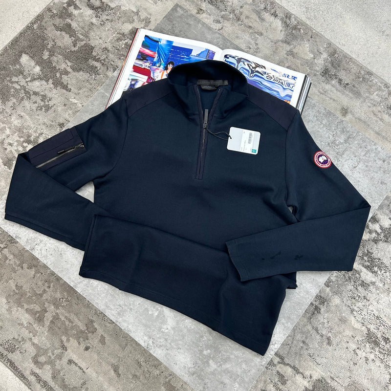 CANADA GOOSE STORMONT HALF ZIP JUMPER - NAVY