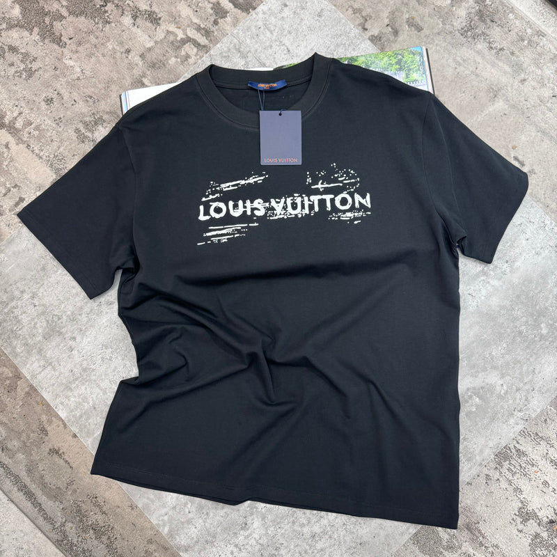 LOUIS VUITTON WHITE LOGO T SHIRT - BLACK